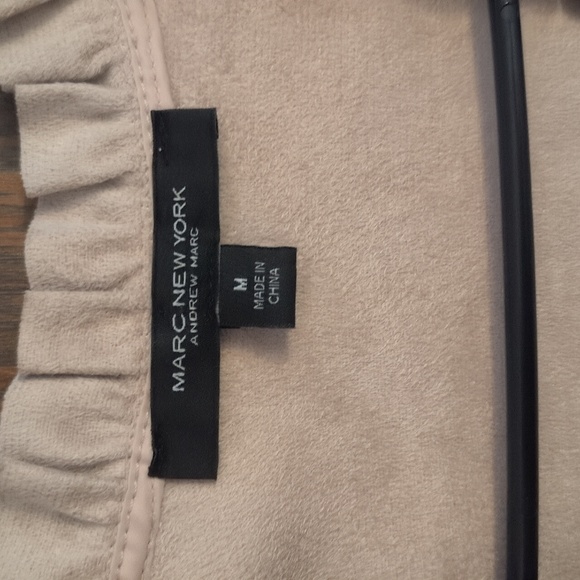 Marc New York Faux Leather Light Brown Button Front Jacket Cardigan Size Medium - Picture 2 of 5